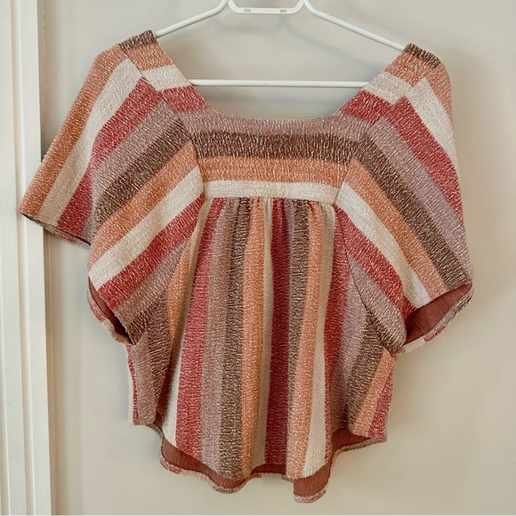 Madewell Texture & Thread Butterfly Top in Sherbet Stripe - Picture 4 of 10
